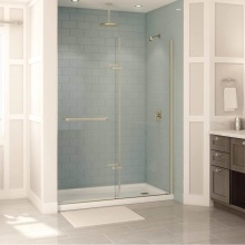 Maax Canada 136672-900-305-000 - Reveal 56-59 in. x 70.5 in. Pivot Alcove Shower Door with Clear Glass in Brushed Nickel