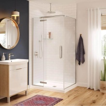 Maax Canada 137302-900-305-000 - Hana Rectangular 42 x 34 x 75 in. 8mm Pivot Shower Door for Corner Installation with Clear glass i