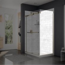 Maax Canada 137310-900-305-000 - Duel and Inverto Return Panel for 32 in. Base with Clear glass in Brushed Nickel