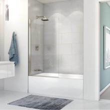 Maax Canada 137501-900-305-000 - Edge Square 34 x 58 in. 8 mm Tub Screen for Alcove Installation with Clear glass in Brushed Nickel