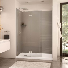 Maax Canada 137504-900-305-000 - Edge Duo 42 x 75 in. 8 mm Pivot Shower Screen for Alcove Installation with Clear glass in Brushed