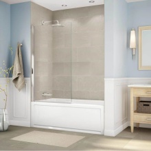 Maax Canada 137511-900-305-000 - Axial Square 34 x 58 in. 8 mm Tub Screen for Alcove Installation with Clear Glass in Brushed Nicke