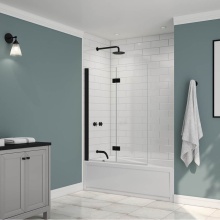 Maax Canada 137600-900-340-000 - Edge Access 42 x 56 in. 6 mm Pivot Tub Screen for Alcove Installation with Clear glass in Matte Bl