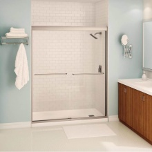 Maax Canada 137669-900-305-103 - Aura SC 55-59 x 71 in. 6 mm Bypass Shower Door for Alcove Installation with Clear Glass in Brushed