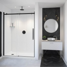 Maax Canada 138470-900-360-000 - Vela 56.5-59 x 78.75 in. 8mm Sliding Shower Door for Alcove Installation with Clear glass in Matte