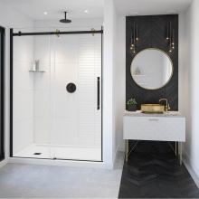 Maax Canada 138470-900-380-000 - Vela 56.5-59 x 78.75 in. 8mm Sliding Shower Door for Alcove Installation with Clear glass in Matte