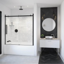 Maax Canada 138480-900-360-000 - Vela 56.5-59 x 59 in. 8 mm Sliding Tub Door for Alcove Installation with Clear glass in Matte Blac