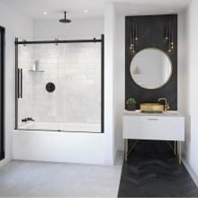 Maax Canada 138480-900-380-000 - Vela 56.5-59 x 59 in. 8 mm Sliding Tub Door for Alcove Installation with Clear glass in Matte Blac