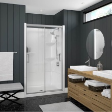 Maax Canada 138520-900-084-000 - Incognito 74 39-42 x 74 in. 8mm Bypass Shower Door for Alcove Installation with Clear glass in Chr