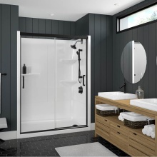 Maax Canada 138521-900-340-000 - Incognito 74 51-54 x 74 in. 8mm Bypass Shower Door for Alcove Installation with Clear glass in Mat