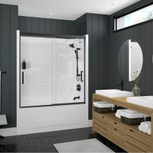 Maax Canada 138522-900-340-000 - Incognito 57 51-54 x 56 3/4 in. 8mm Bypass Tub Door for Alcove Installation with Clear glass in Ma