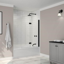 Maax Canada 138600-900-340-000 - Axial Access 42 x 56 in. 6 mm Pivot Tub Screen for Alcove Installation with Clear Glass in Matte B