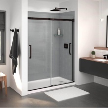 Maax Canada 138762-900-173-000 - Inverto 56-59 x 70.5-74 in. 8mm Bypass Shower Door for Alcove Installation with Clear glass in Dar
