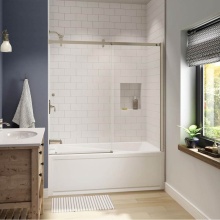 Maax Canada 138994-900-305-000 - Luminescence 56.5-59 x 55.5-57.5 in. 6mm Sliding Tub Door for Alcove Installation with Clear glass