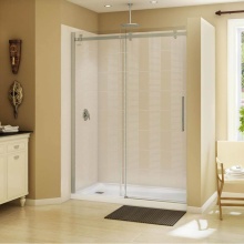 Maax Canada 138997-900-305-000 - Halo 56.5-59 x 78.75 in. 8mm Sliding Shower Door for Alcove Installation with Clear glass in Brush