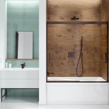 Maax Canada 139351-900-173-000 - Incognito 57 56-59 x 56 3/4 in. 6mm Bypass Tub Door for Alcove Installation with Clear glass in Da