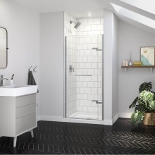 Maax Canada 139575-900-084-000 - Reveal Sleek 71 32 1/2-35 1/2 x 71 1/2 in. 8mm Pivot Shower Door for Alcove Installation with Clea