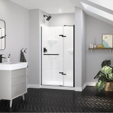 Maax Canada 139577-900-340-000 - Reveal Sleek 71 41 1/2-44 1/2 x 71 1/2 in. 8mm Pivot Shower Door for Alcove Installation with Clea