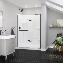 Maax Canada 139579-900-173-000 - Reveal Sleek 71 51 1/2-54 1/2 x 71 1/2 in. 8 mm Pivot Shower Door for Alcove Installation with Cle