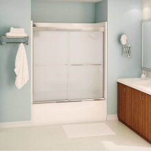 Maax Canada 139661-978-084-000 - Tonik 55-59 x 57 in. 6 mm Sliding Tub Door for Alcove Installation with Frosted Glass in Chrome