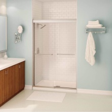 Maax Canada 139663-900-305-000 - Tonik 43-47 x 71 in. 6 mm Sliding Shower Door for Alcove Installation with Clear Glass in Brushed