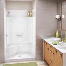 Maax Canada 145030-000-002-095 - KDS 3448 AcrylX Alcove Center Drain Four-Piece Shower in White