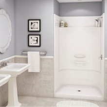 Maax Canada 148030-000-002-295 - Essence SH-4834 AcrylX Alcove Center Drain Four-Piece Shower in White