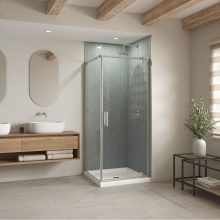 Maax Canada 410000-500-001-000 - B3Round 3636 Acrylic Corner Left or Right Shower Base in White with Center Drain