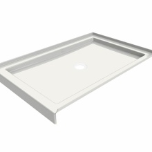 Maax Canada 410001-504-001-000 - B3Round 4832 Acrylic Alcove Deep Shower Base in White with Center Drain