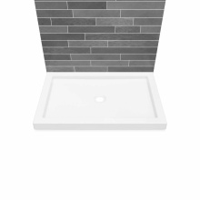 Maax Canada 410002-505-001-000 - B3Round 4834 Acrylic Wall Mounted Shower Base in White with Center Drain
