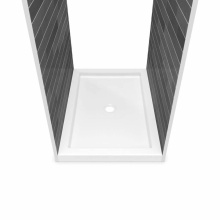 Maax Canada 410003-506-001-000 - B3Round 4836 Acrylic Tunnel Shower Base in White with Center Drain