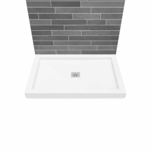 Maax Canada 420003-505-001-100 - B3Square 4836 Acrylic Wall Mounted Shower Base in White with Center Drain