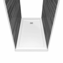 Maax Canada 420006-506-001-100 - B3Square 6036 Acrylic Tunnel Shower Base in White with Center Drain