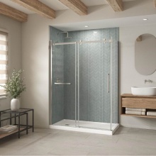 Maax Canada 420032-542-001-000 - B3X 6036 Acrylic Corner Left Shower Base with Anti-slip Bottom with Center Drain in White