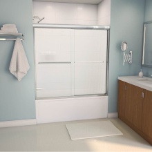 Maax Canada 135661-927-084-000 - Aura 55-59 x 57 in. 6 mm Bypass Tub Door for Alcove Installation with Fluted Glass in Chrome