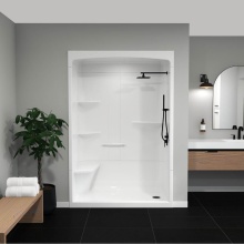 Maax Canada 105922-000-001-004 - Camelia SHR-6034 Acrylic Alcove Right-Hand Drain Left Molded Seat Three-Piece Shower in White