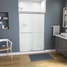 Maax Canada 134563-927-305-000 - Kameleon 43-47 x 71 in. 6 mm Bypass Shower Door for Alcove Installation with Fluted glass in Brush