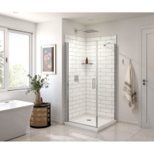 Maax Canada 135230-900-084-100 - Manhattan Square 36 x 36 x 72 in. 6mm Pivot Shower Door for Corner Installation with Clear glass &
