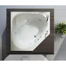 Maax Canada 100054-001-001-101 - Tandem II 60 in. x 60 in. Corner Bathtub with Whirlpool System Center Drain in White