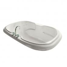 Maax Canada 100075-055-007 - Calla 65.75 in. x 41.5 in. Drop-in Bathtub with Aerofeel System Center Drain in Biscuit