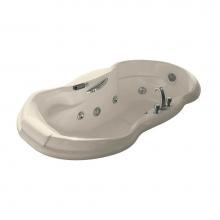 Maax Canada 100082-094-004 - Palace 71.5 in. x 37.25 in. Drop-in Bathtub with Combined Hydromax/Aerofeel System End Drain in Bo