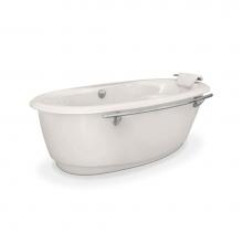 Maax Canada 100084-000-007 - Souvenir With Apron 71.75 in. x 43.625 in. Freestanding Bathtub with Center Drain in Biscuit