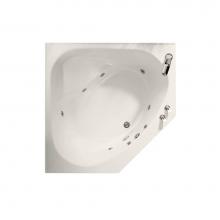 Maax Canada 100875-RL-002-007 - Tandem 54.125 in. x 54.125 in. Corner Bathtub with With tiling flange, Center Drain Drain in Biscu