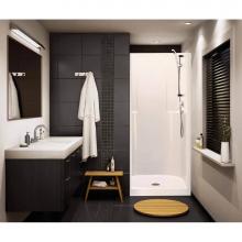Maax Canada 100973-000-015 - Biarritz 85 35.625 in. x 34.875 in. x 75.5 in. 1-piece Shower with No Seat, Center Drain in Black