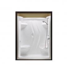 Maax Canada 101142-2R-000-001 - Stamina 60-II 59.5 in. x 35.75 in. x 76.375 in. 1-piece Shower with Two Seats, Right Drain in Whit