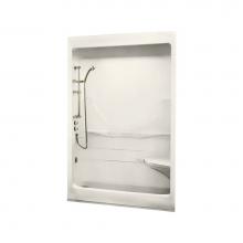Maax Canada 101150-R-000-007 - Allegro I 59.25 in. x 31.5 in. x 84.625 in. 1-piece Shower with Right Seat, Left Drain in Biscuit