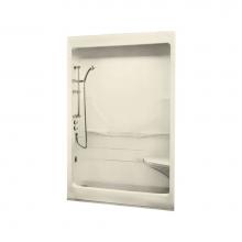 Maax Canada 101150-SR-000-004 - Allegro I 59.25 in. x 33 in. x 84.63 in. 3-piece Shower with Right Seat, Left Drain in Bone