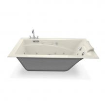 Maax Canada 101265-L-054-007 - Optik 59.75 in. x 32 in. Alcove Bathtub with Hydrofeel System Left Drain in Biscuit