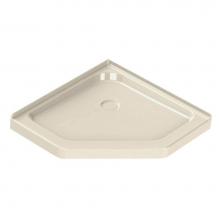 Maax Canada 101423-000-004 - NA 38.125 in. x 38.125 in. x 4.125 in. Neo-Angle Corner Shower Base with Center Drain in Bone