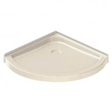 Maax Canada 101429-000-004 - R 36.125 in. x 36.125 in. x 4.125 in. Round Corner Shower Base with Center Drain in Bone